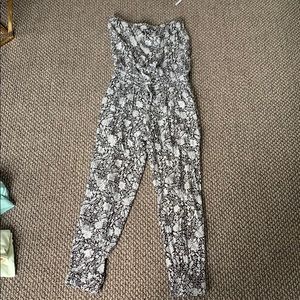 Talula flower strapless jumpsuit